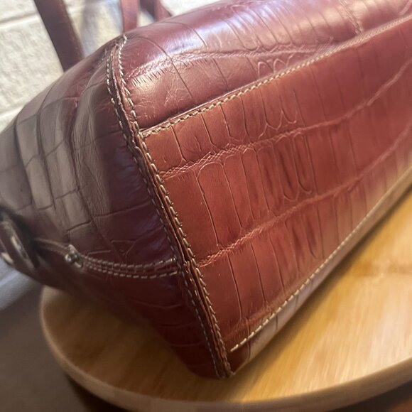 NWT Genuine Leather Shoulder Bag Reptile Patterned BANDOLINO - Picture 8 of 11